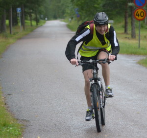 Filip Nordström vid målgången av den inledande cykelturen Foto: Joakim Angle/fbkbloggen